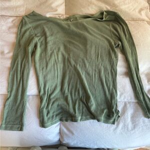American Eagle Outfitters Soft & Sexy Ribbed Top in Sage Green